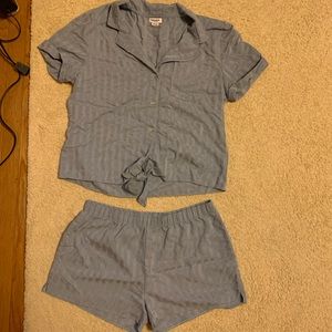 Blue striped Splendid PJ short set
